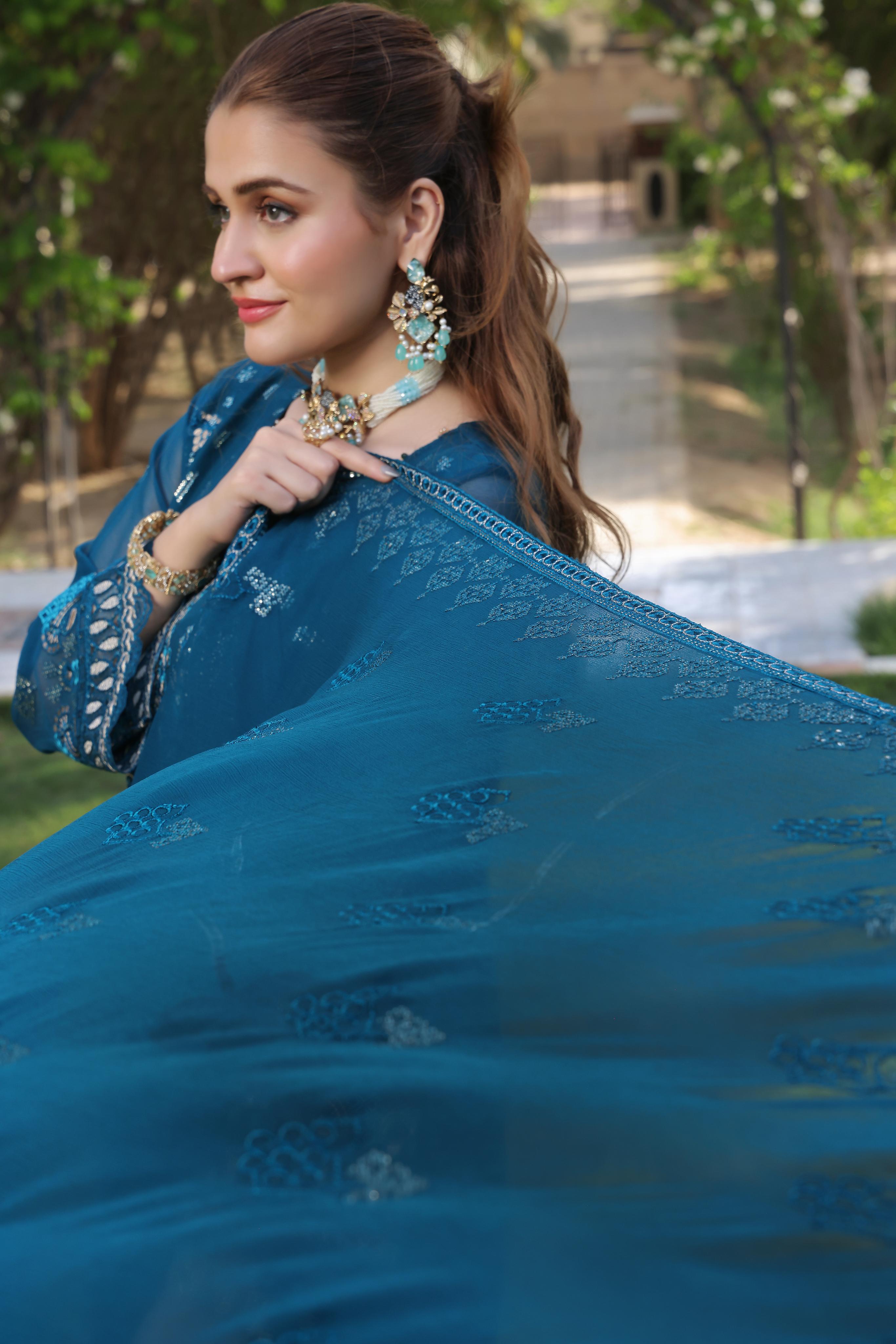 Dressline Semi Stitched 3 Piece Luxury Emb Chiffon Collection