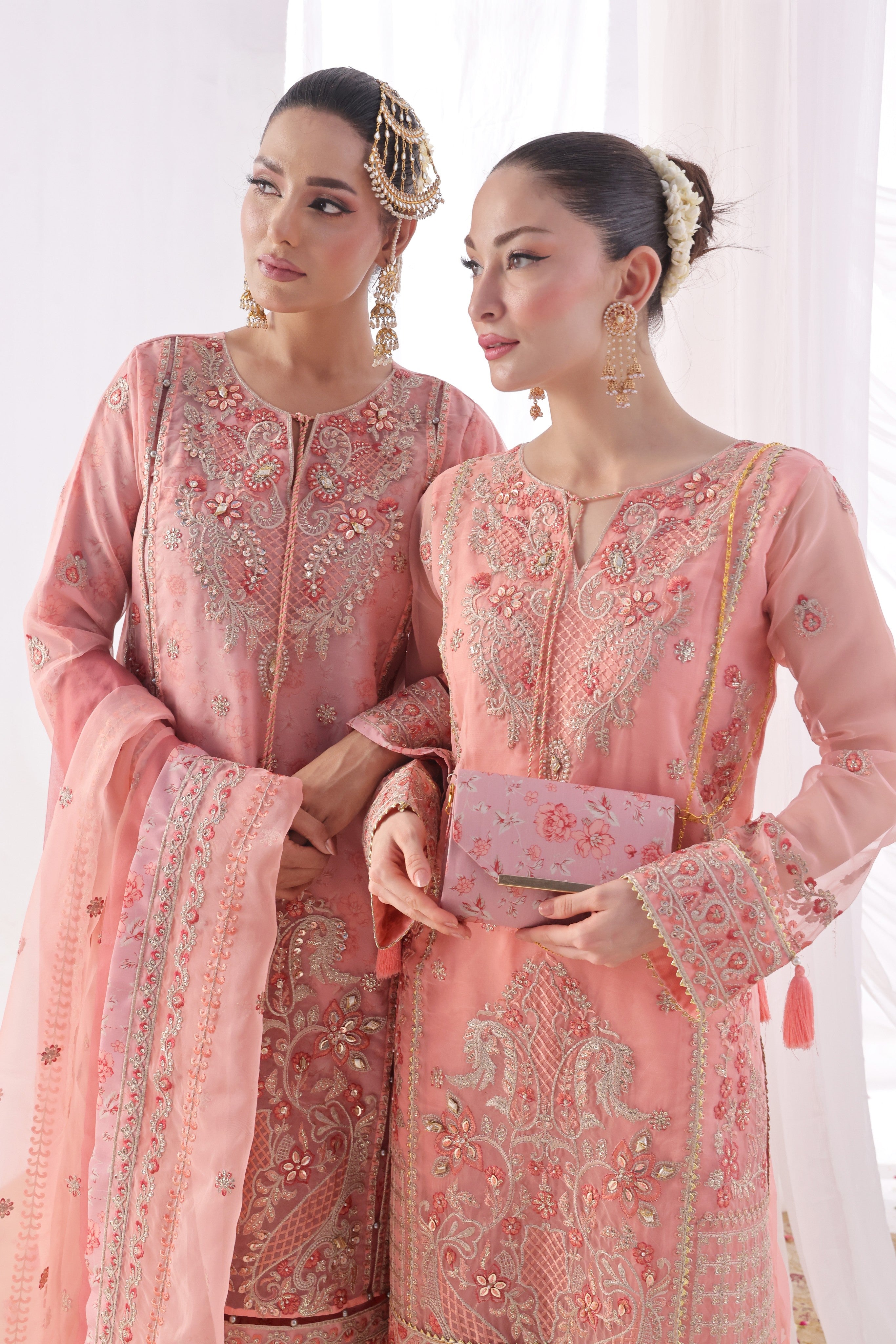 Dressline Ilaan Luxury Unstitched 3 Piece Emb Organza Dress