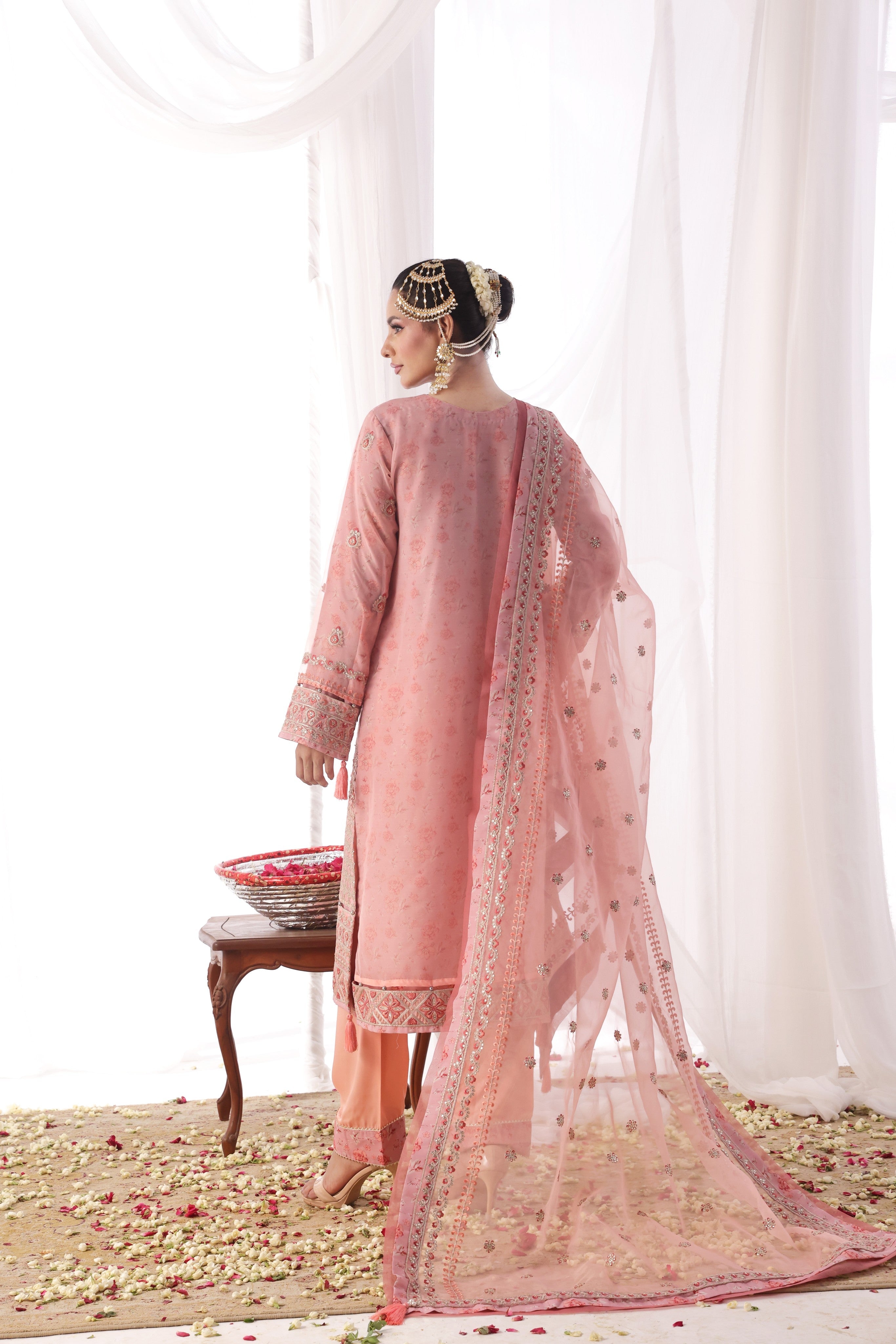 Dressline Ilaan Luxury Unstitched 3 Piece Emb Organza Dress