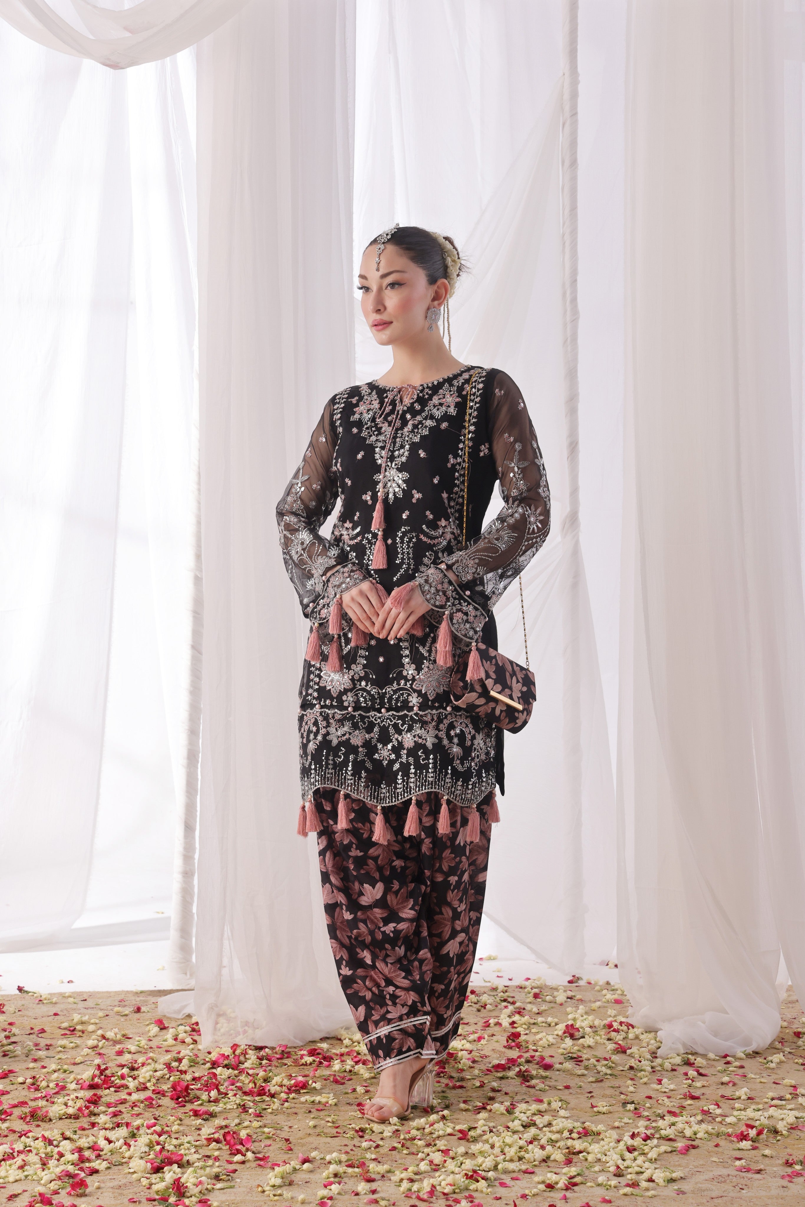 Dressline Ilaan Luxury Unstitched 3 Piece Emb Organza Dress