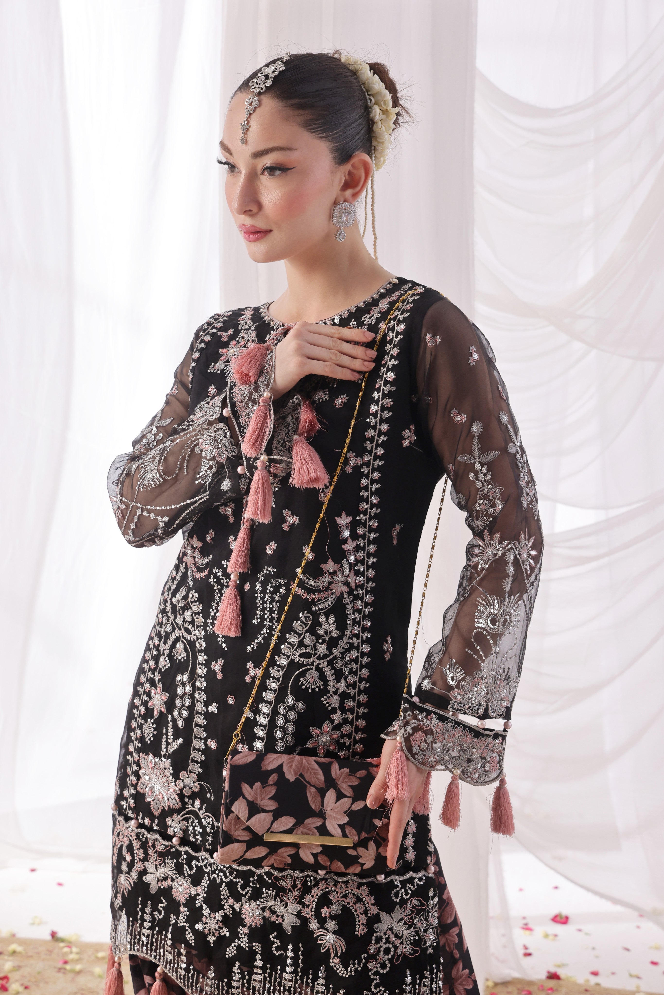 Dressline Ilaan Luxury Unstitched 3 Piece Emb Organza Dress
