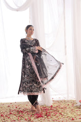 Dressline Ilaan Luxury Unstitched 3 Piece Emb Organza Dress