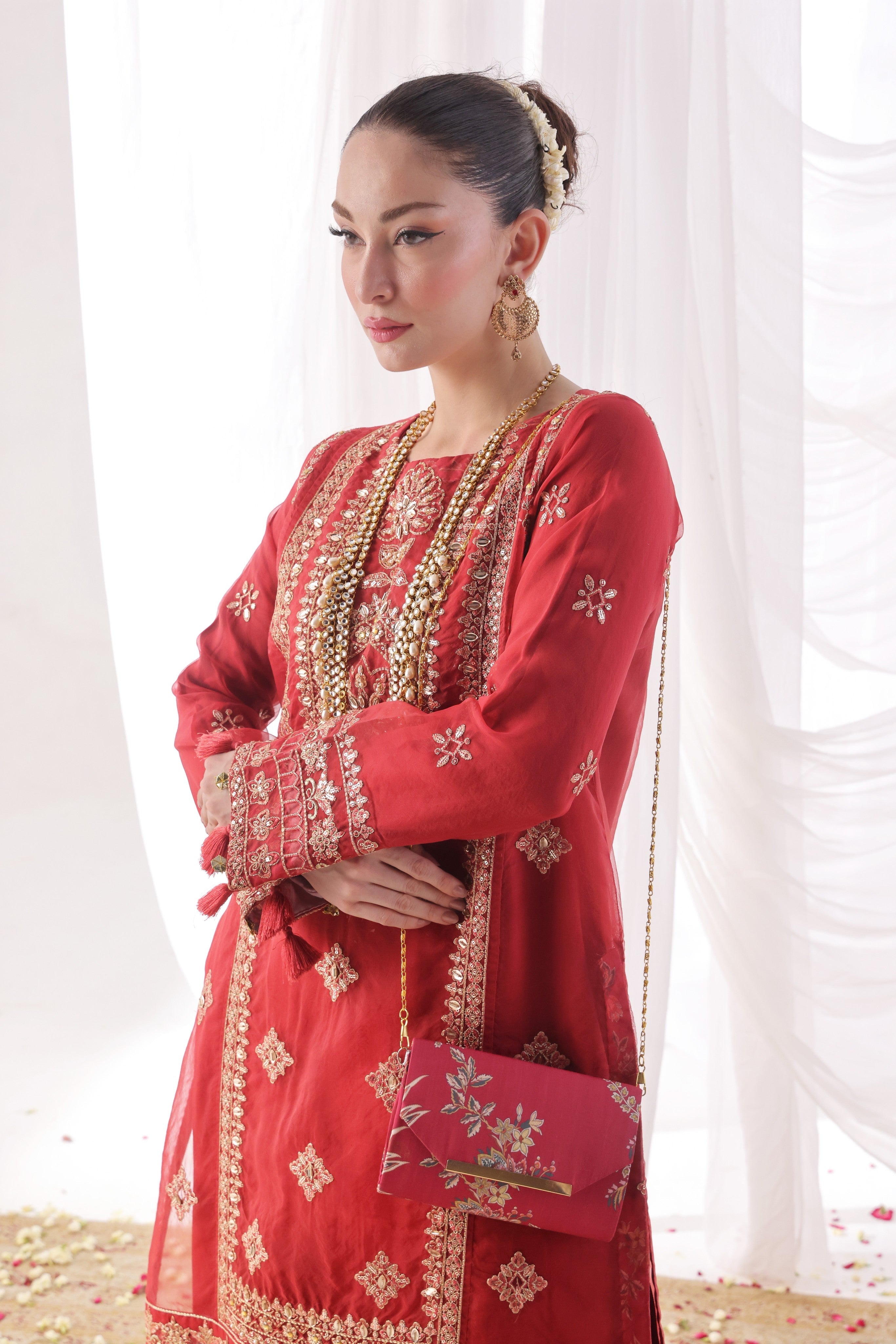 Dressline Ilaan Luxury Unstitched 3 Piece Emb Organza Dress