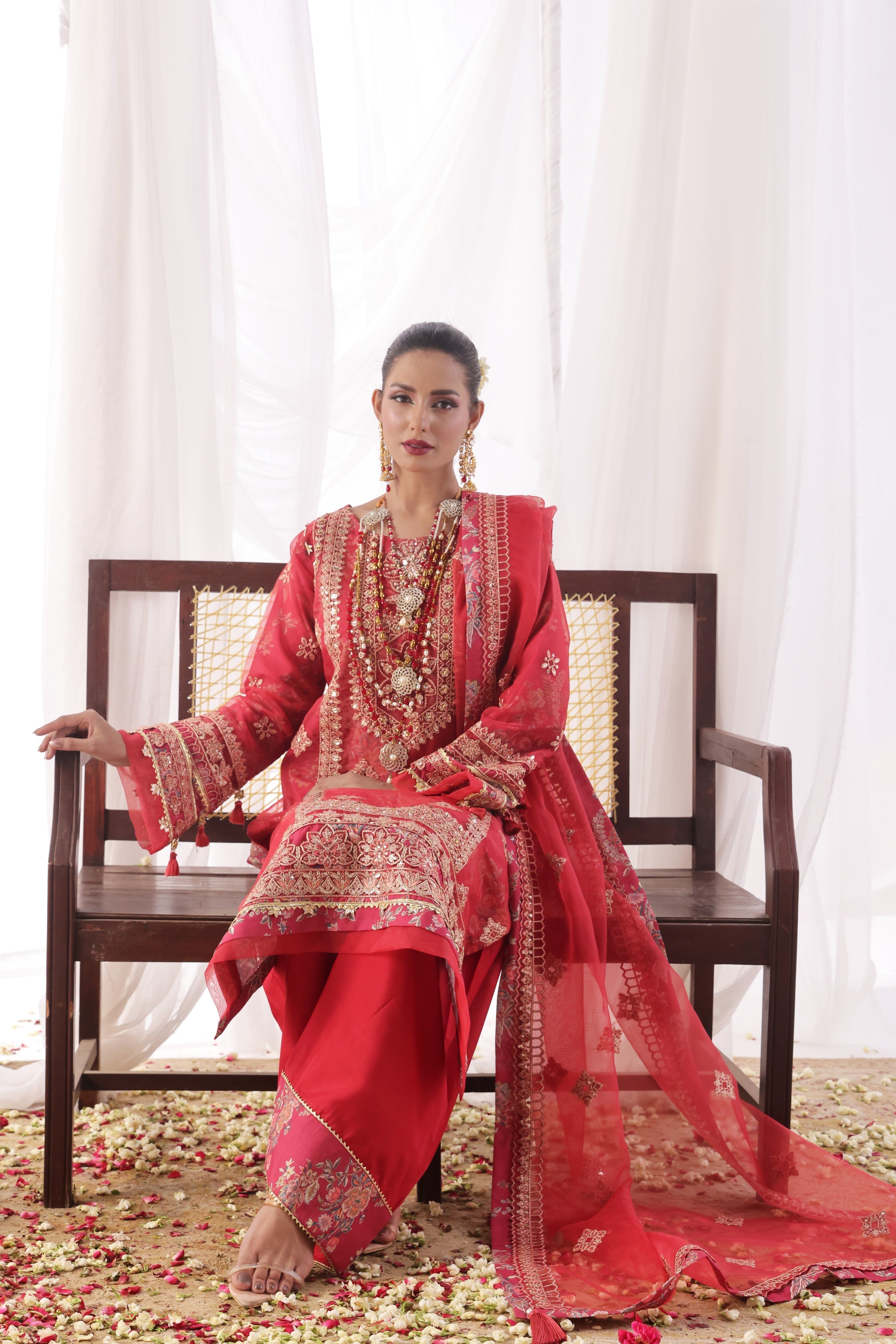 Dressline Ilaan Luxury Unstitched 3 Piece Emb Organza Dress