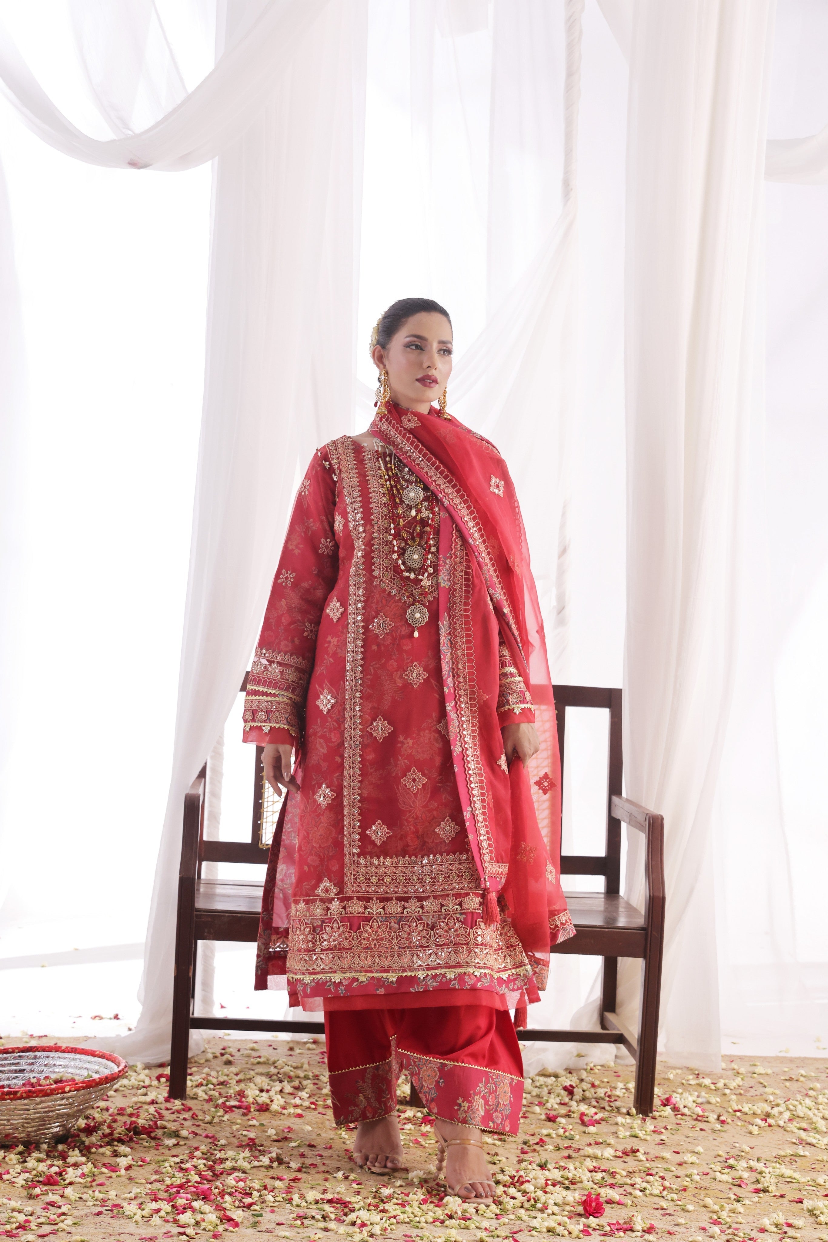Dressline Ilaan Luxury Unstitched 3 Piece Emb Organza Dress