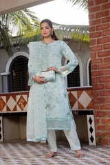 Dressline Semi Stitched 3 Piece Luxury Emb Organza Collection With Designer Clutch
