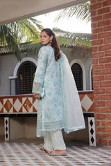 Dressline Semi Stitched 3 Piece Luxury Emb Organza Collection With Designer Clutch