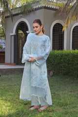 Dressline Semi Stitched 3 Piece Luxury Emb Organza Collection With Designer Clutch