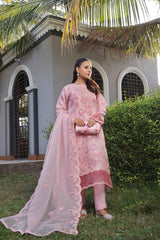 Dressline Semi Stitched 3 Piece Luxury Emb Organza Collection With Designer Clutch