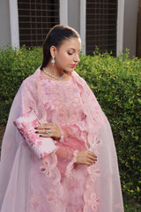 Dressline Semi Stitched 3 Piece Luxury Emb Organza Collection With Designer Clutch