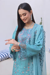 Dressline Bella Semi Stitched 3 Piece Premium Emb Chikankari & Laserkari Jacquard Lawn Collection