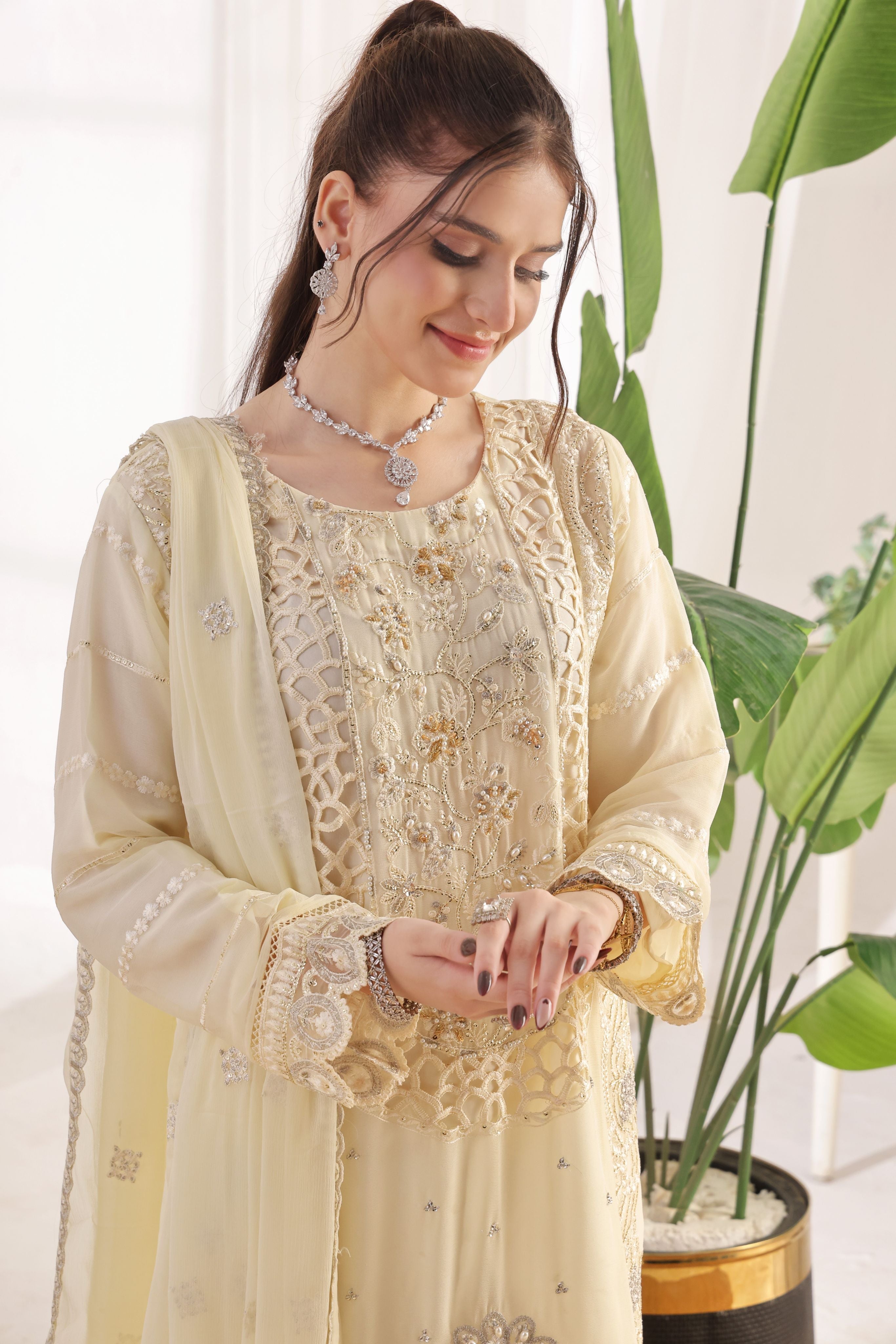 Dressline Fastif Stitched 3 Piece Emb Luxury Chiffon Collection