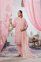 Dressline Launching New Stitched 3 Piece Emb  Self Lawn Jacquard Collection