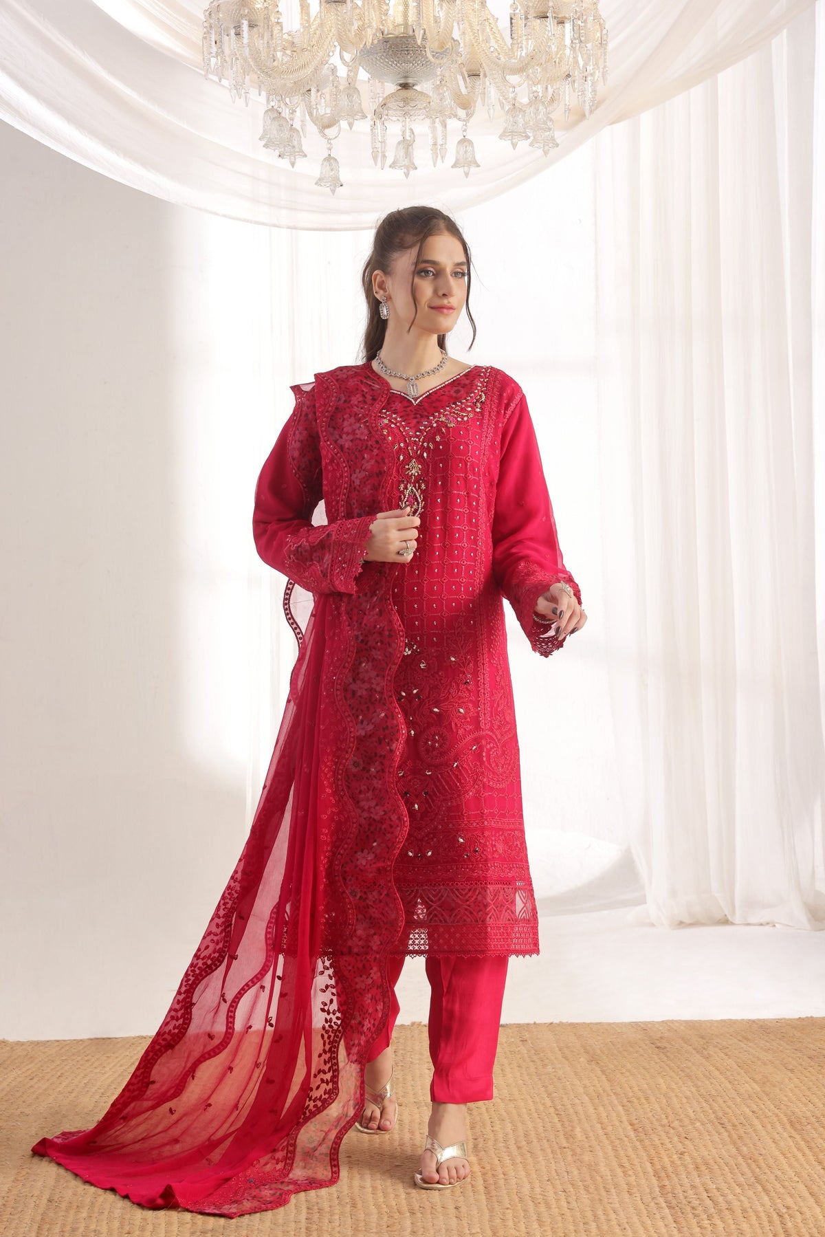 Dressline Fastif Stitched 3 Piece Emb Luxury Chiffon Collection