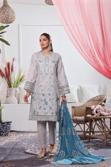 Dressline Launching New Stitched 3 Piece Emb  Self Lawn Jacquard Collection