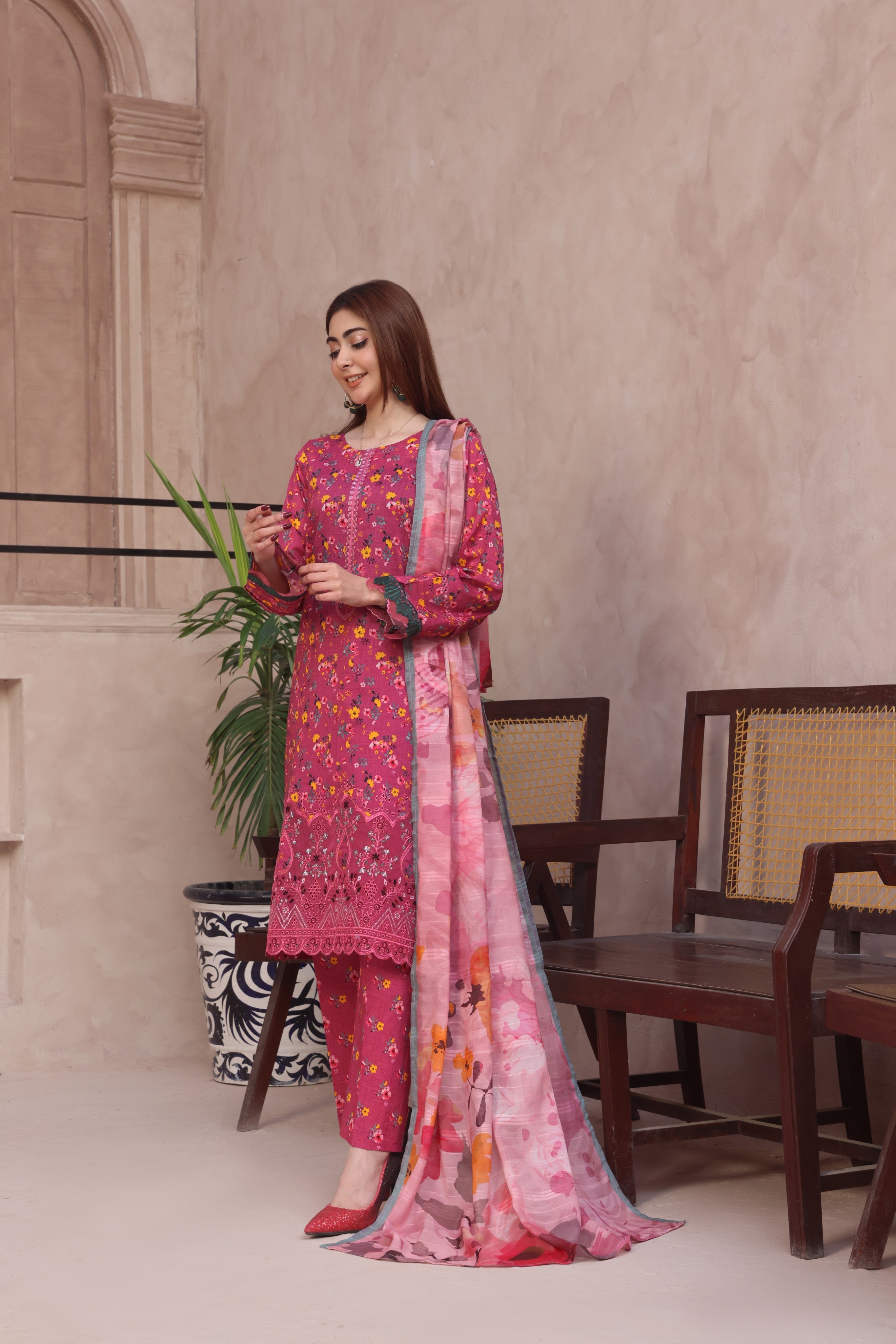 Dressline Zobia Unstitched 3 Piece Chikankari & Cutwork Emb Lawn Collection