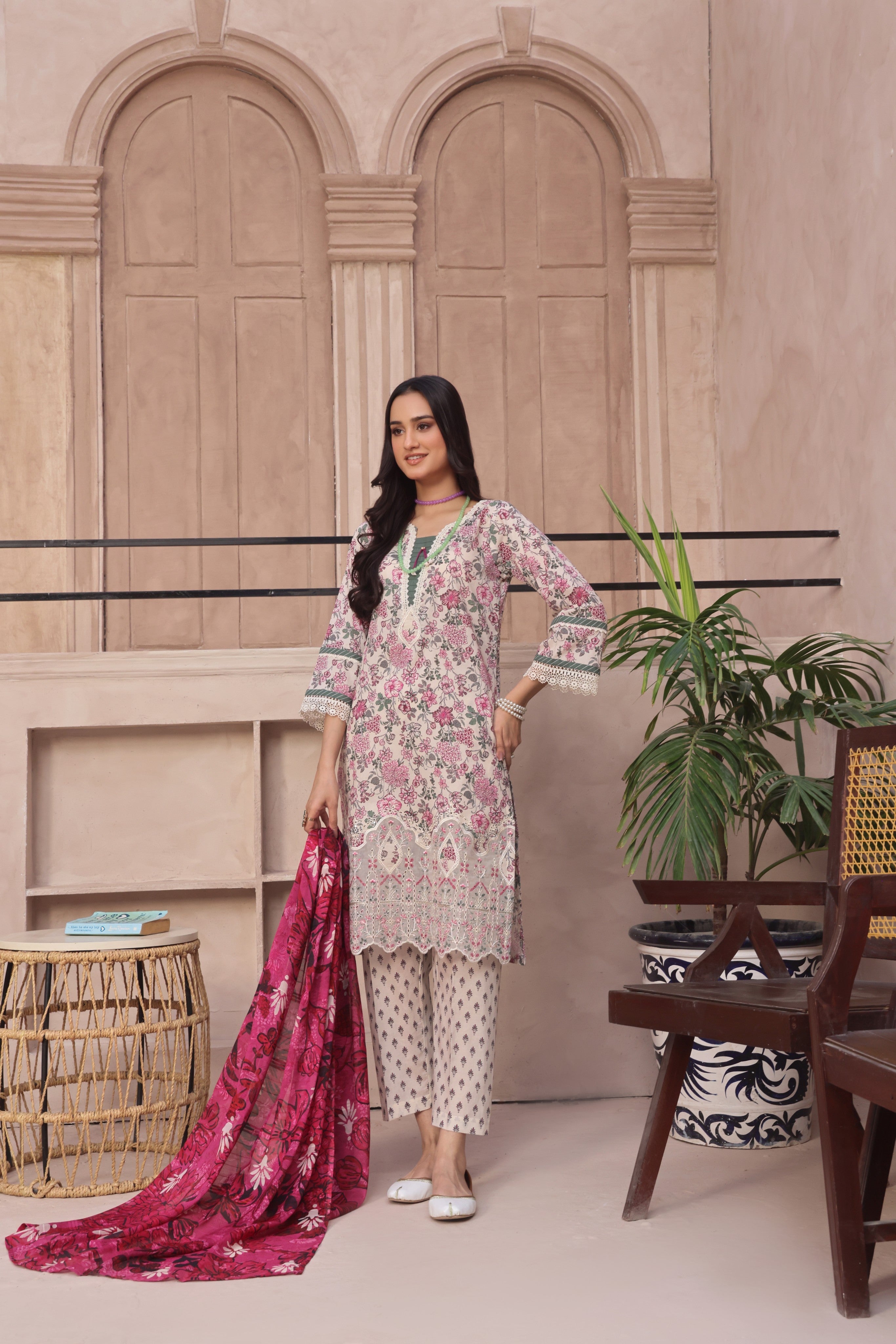 Dressline Zobia Unstitched 3 Piece Chikankari & Cutwork Emb Lawn Collection