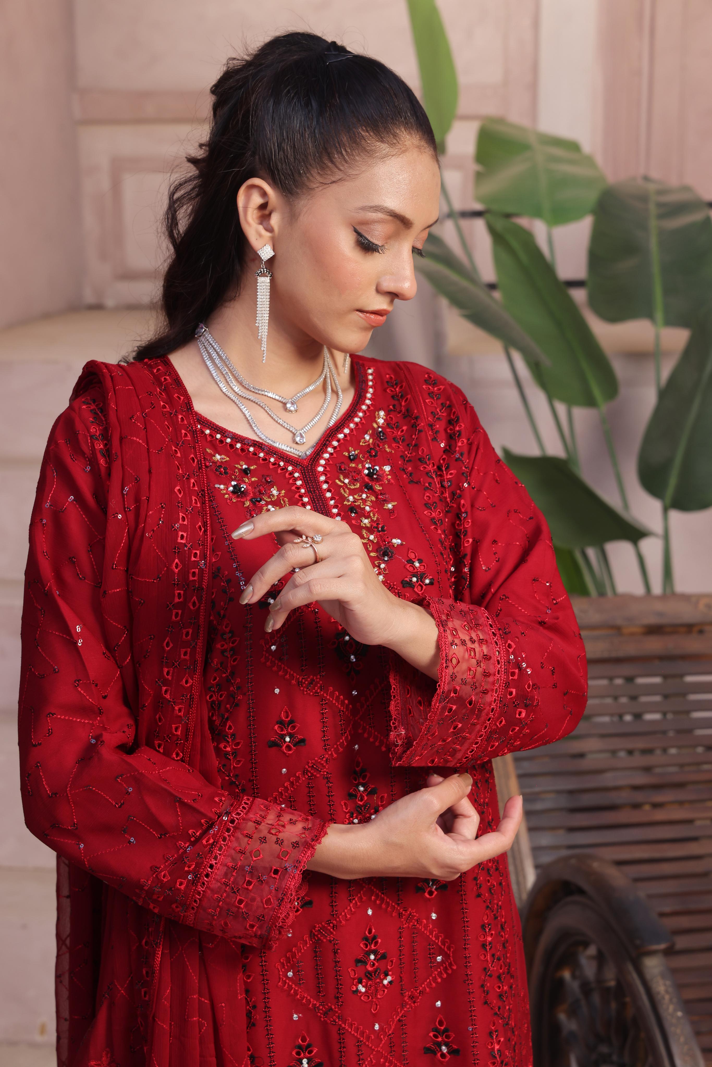 Dressline Launching New Stitched 3 Piece Luxury Emb  Chiffon Collection