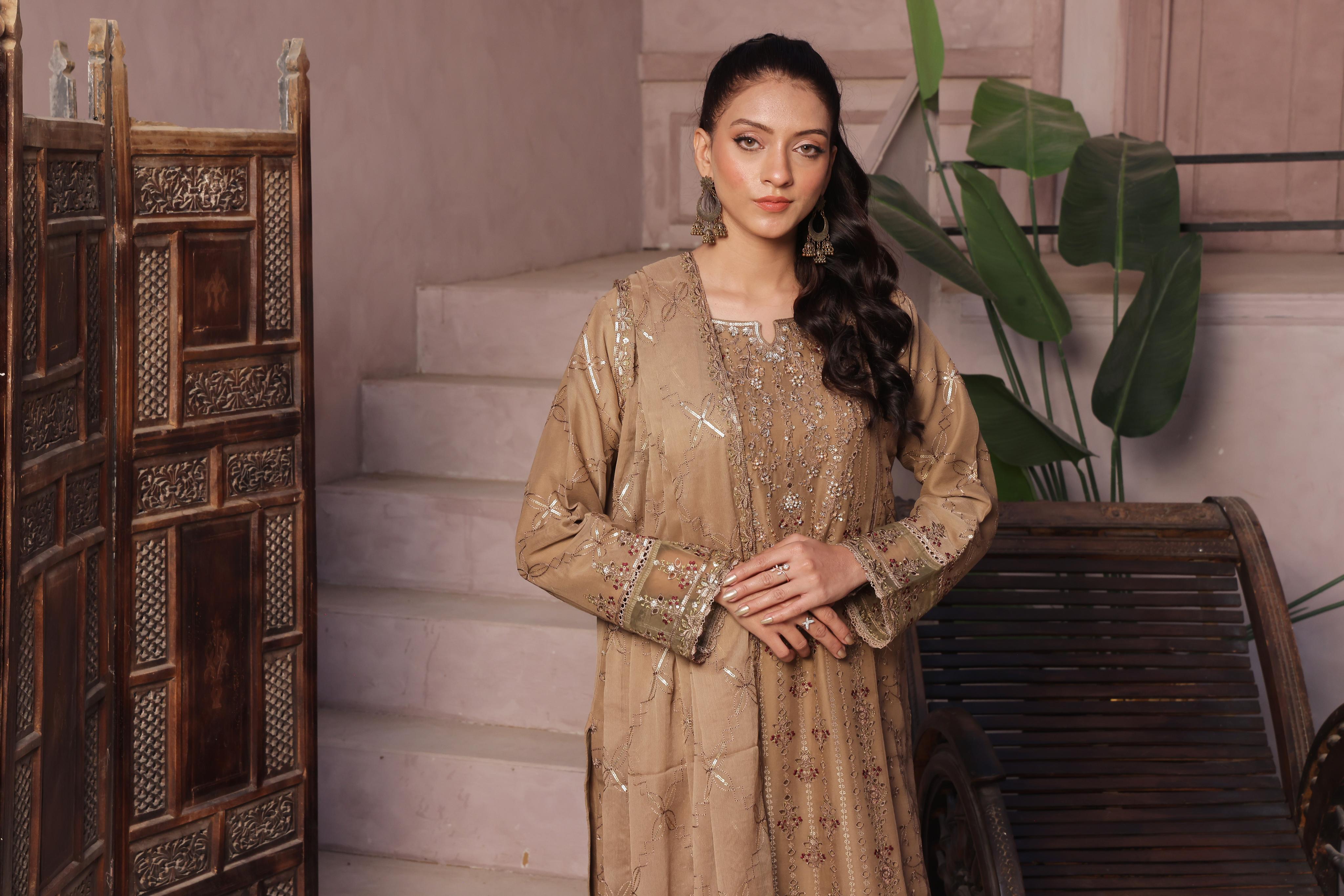 Dressline Launching New Stitched 3 Piece Luxury Emb  Chiffon Collection