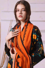 Feathers Unstitched 3 Piece Winter Collection-FIRE FLOWER-FT283