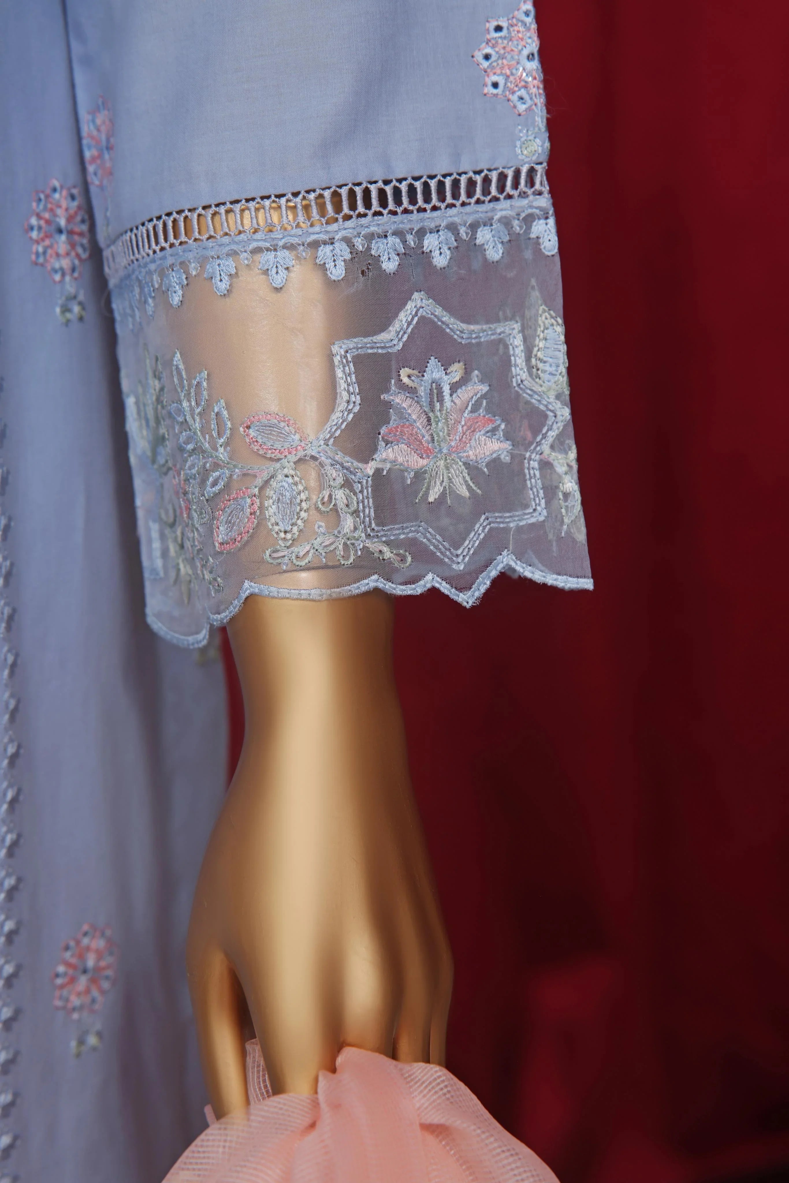 Dressline New Stitched 3 Piece Emb  Chikankari Cotton Collection