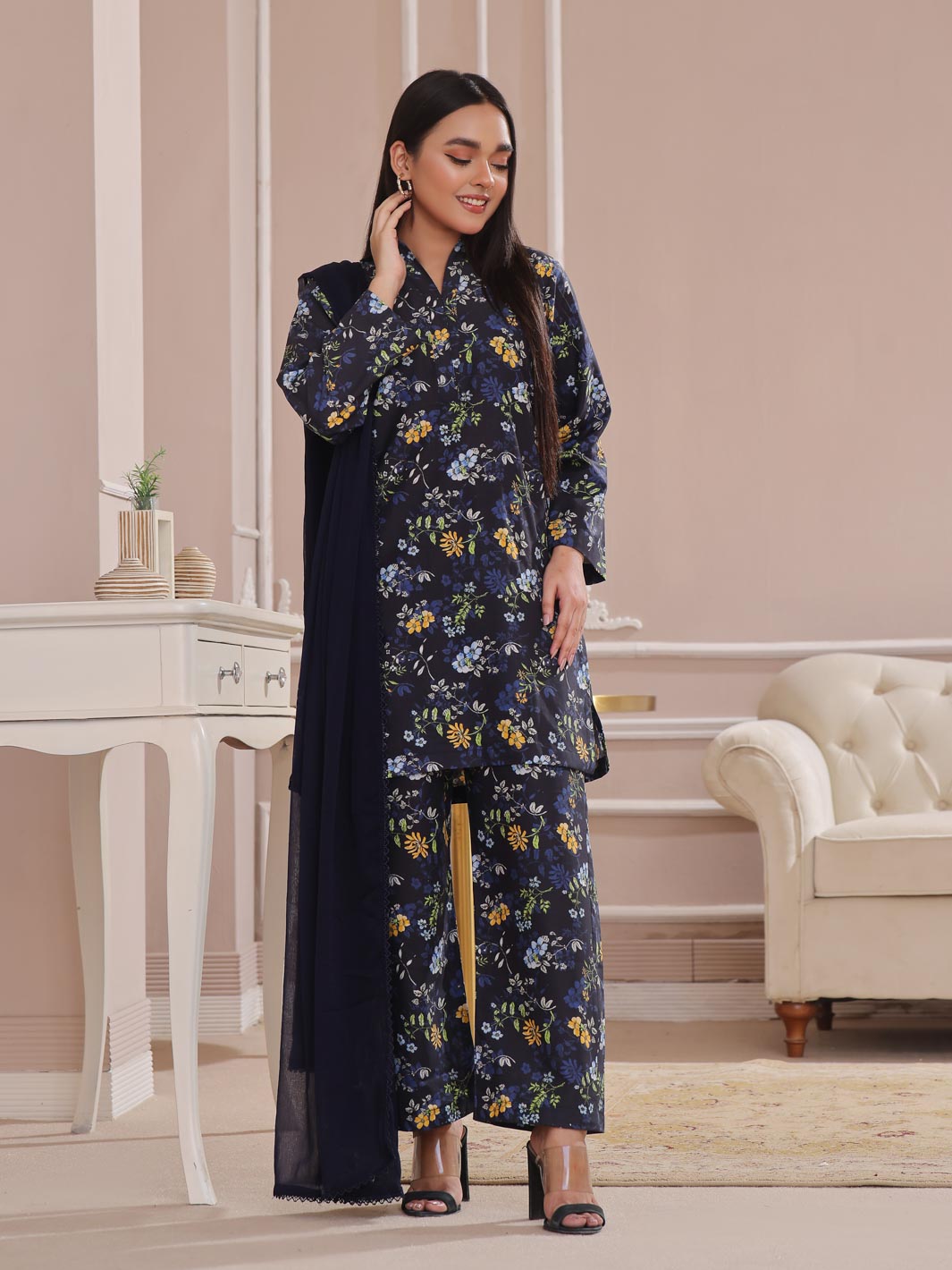 TNG Stitched 3 Piece Khaddar Collection'2024-Walija