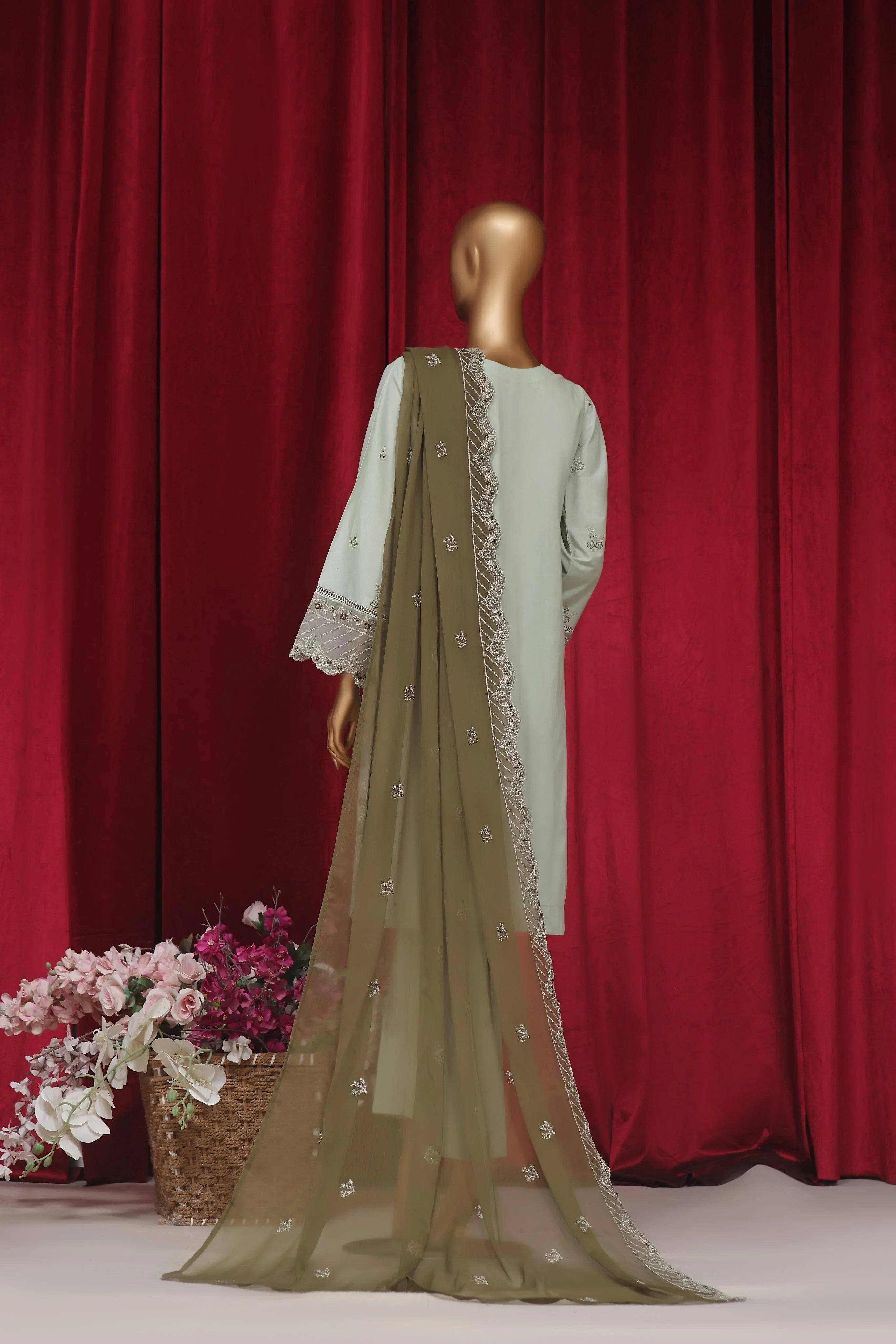 Dressline New Stitched 3 Piece Emb  Chikankari Cotton Collection