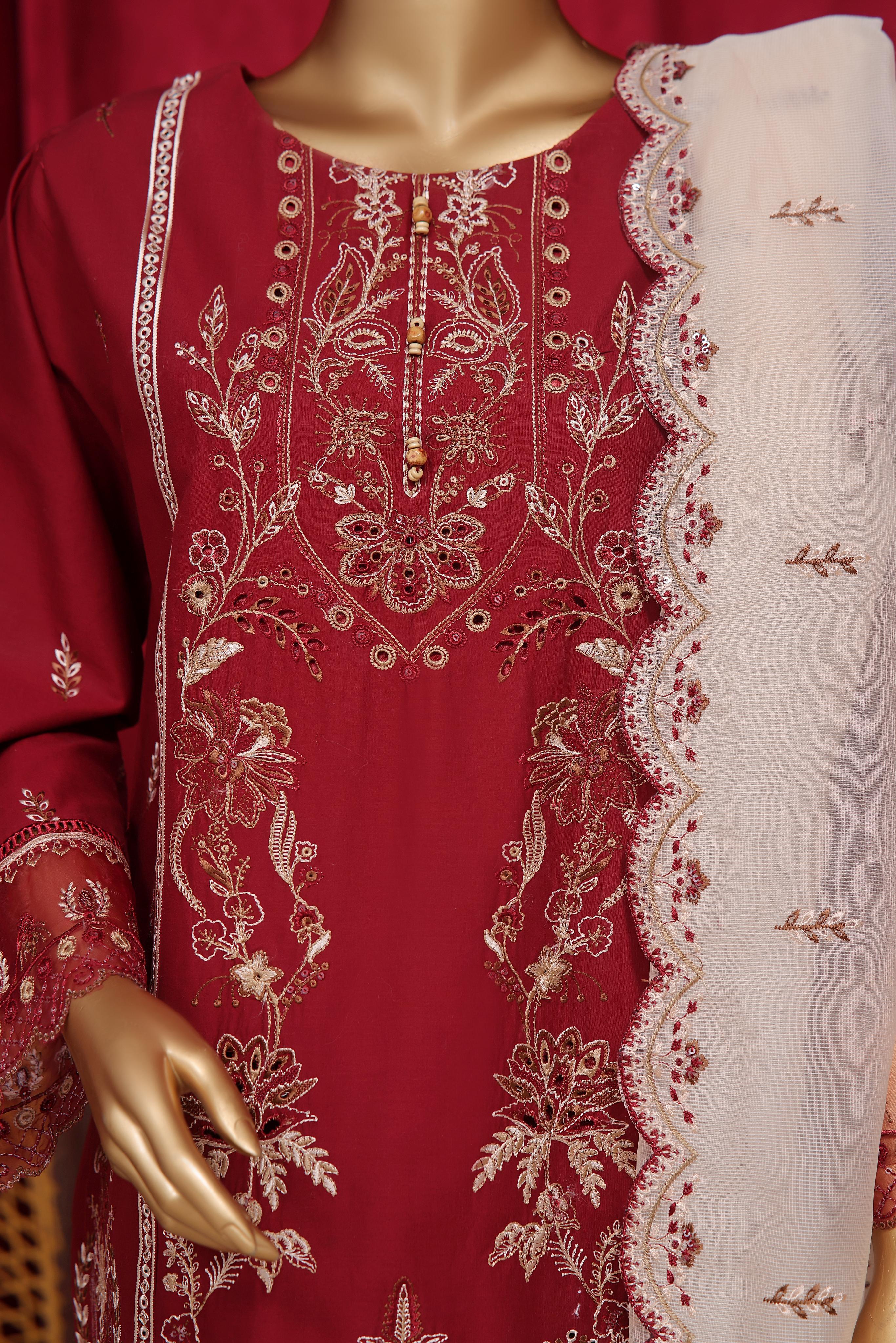 Dressline New Stitched 3 Piece Emb  Chikankari Cotton Collection