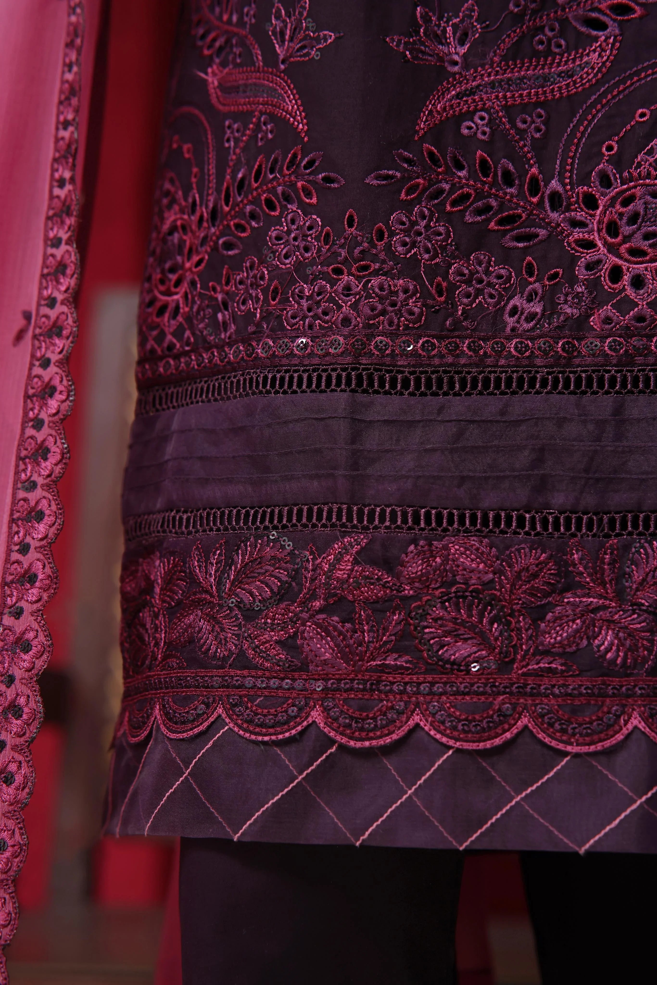 Dressline New Stitched 3 Piece Emb  Chikankari Cotton Collection