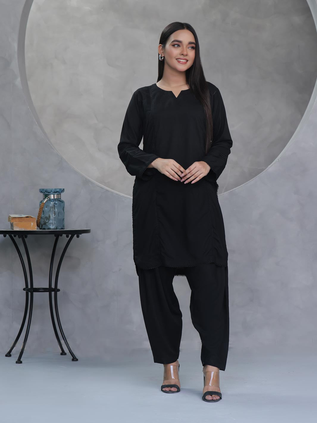 Tng By Md Stitched Collection-Rooja Co-Ord Set-Black
