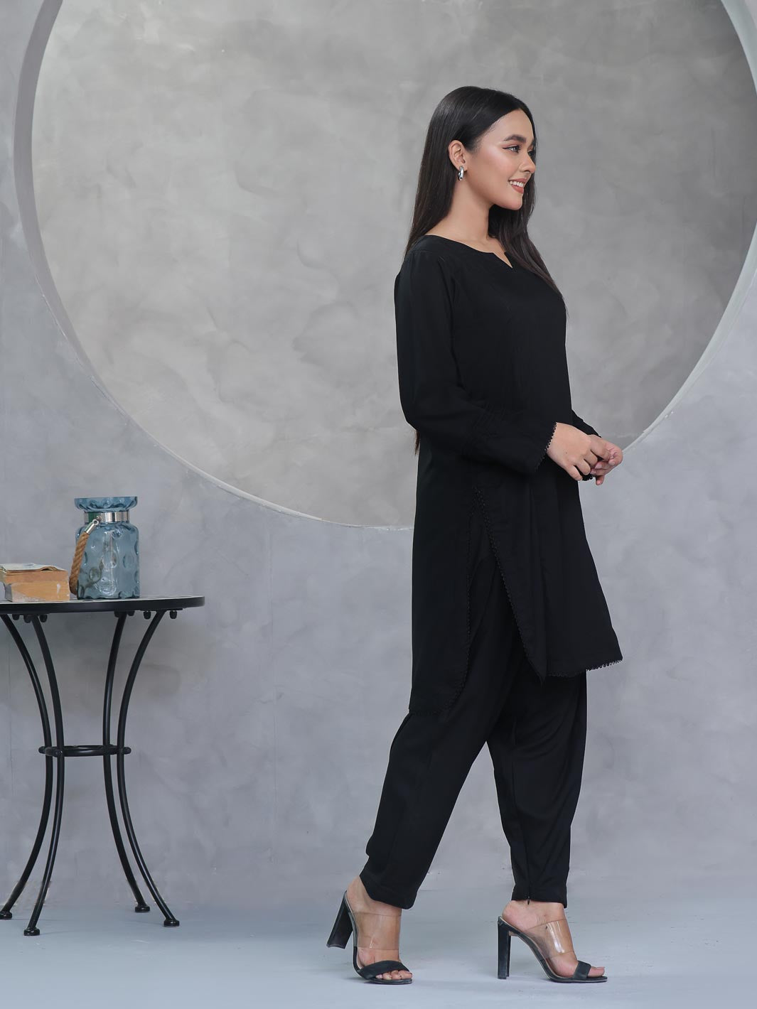 Tng By Md Stitched Collection-Rooja Co-Ord Set-Black