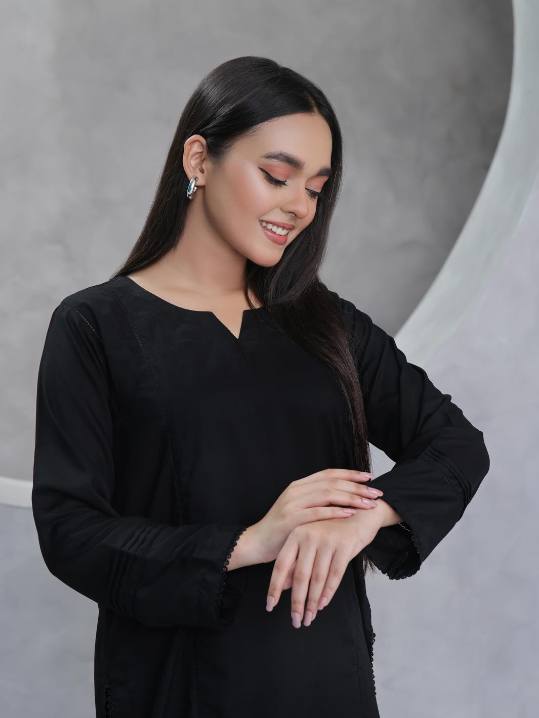 Tng By Md Stitched Collection-Rooja Co-Ord Set-Black