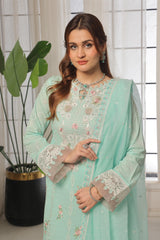 Dressline Launching New Un Stitched 3 Pcs Emb Lawn Zari Collection