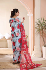Feathers Unstitched 3 Piece Summer Collection-SEA DEW-FT235