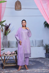 Dressline Stitched 3 Piece Luxury Emb Lawn Jacquard Collection