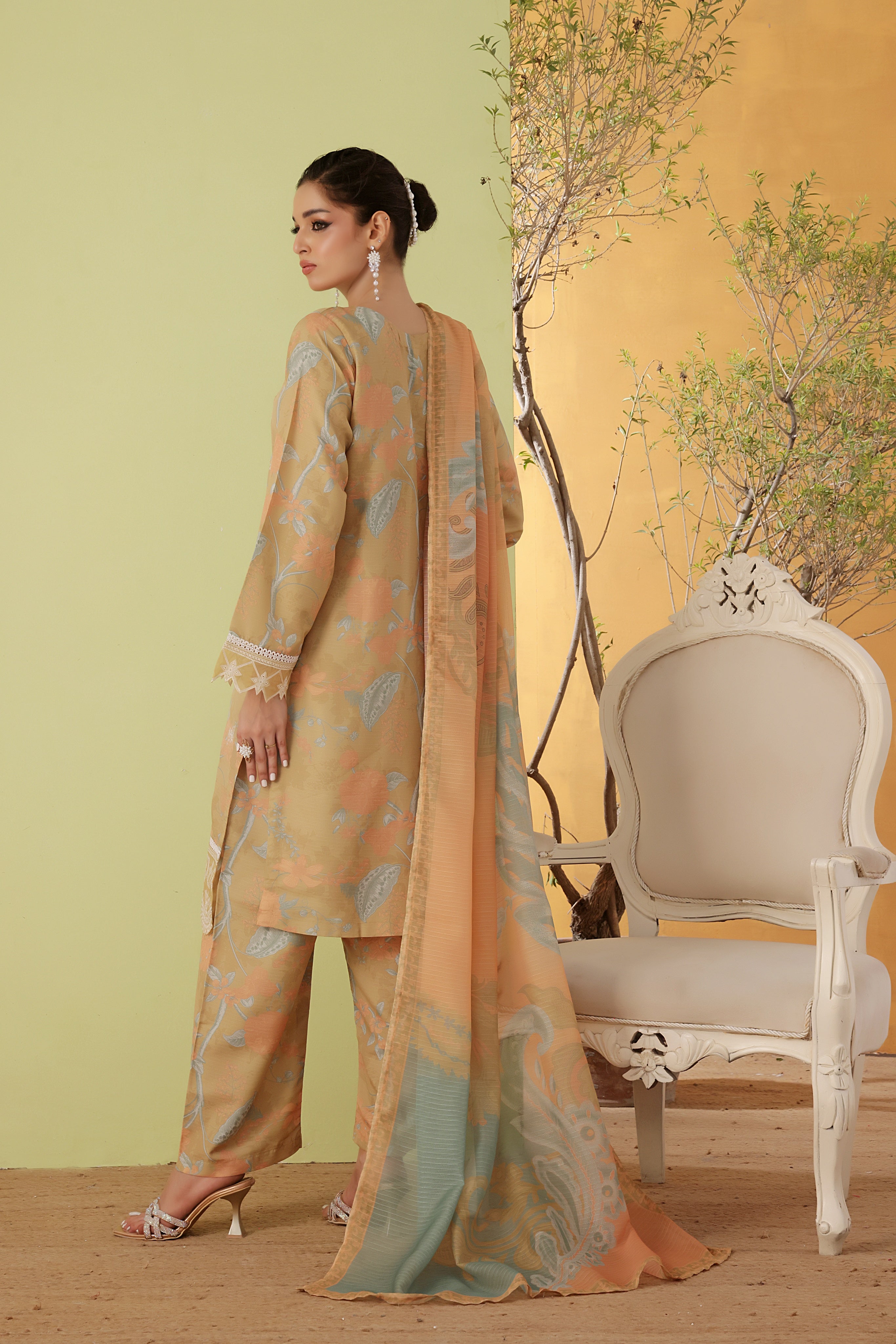 Dressline Noray Stitched 3 Piece Luxury Emb Pp Staple Collection