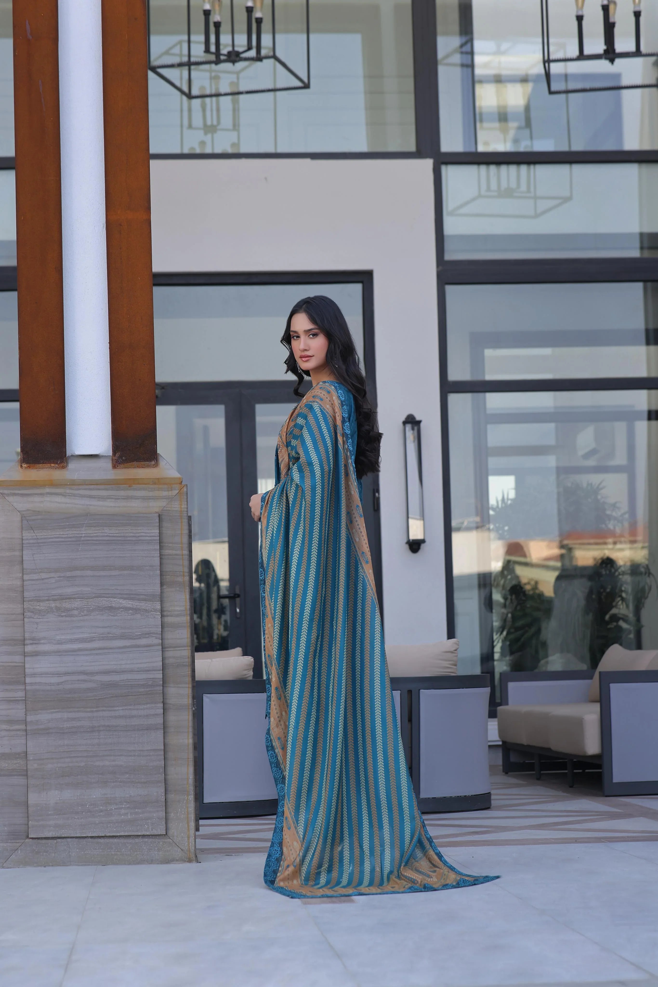 Dressline New Semi Stitched 3 Pcs Premium Dyed Lawn Fancy Full Chikankari With Sequence Embaa Collection 2025