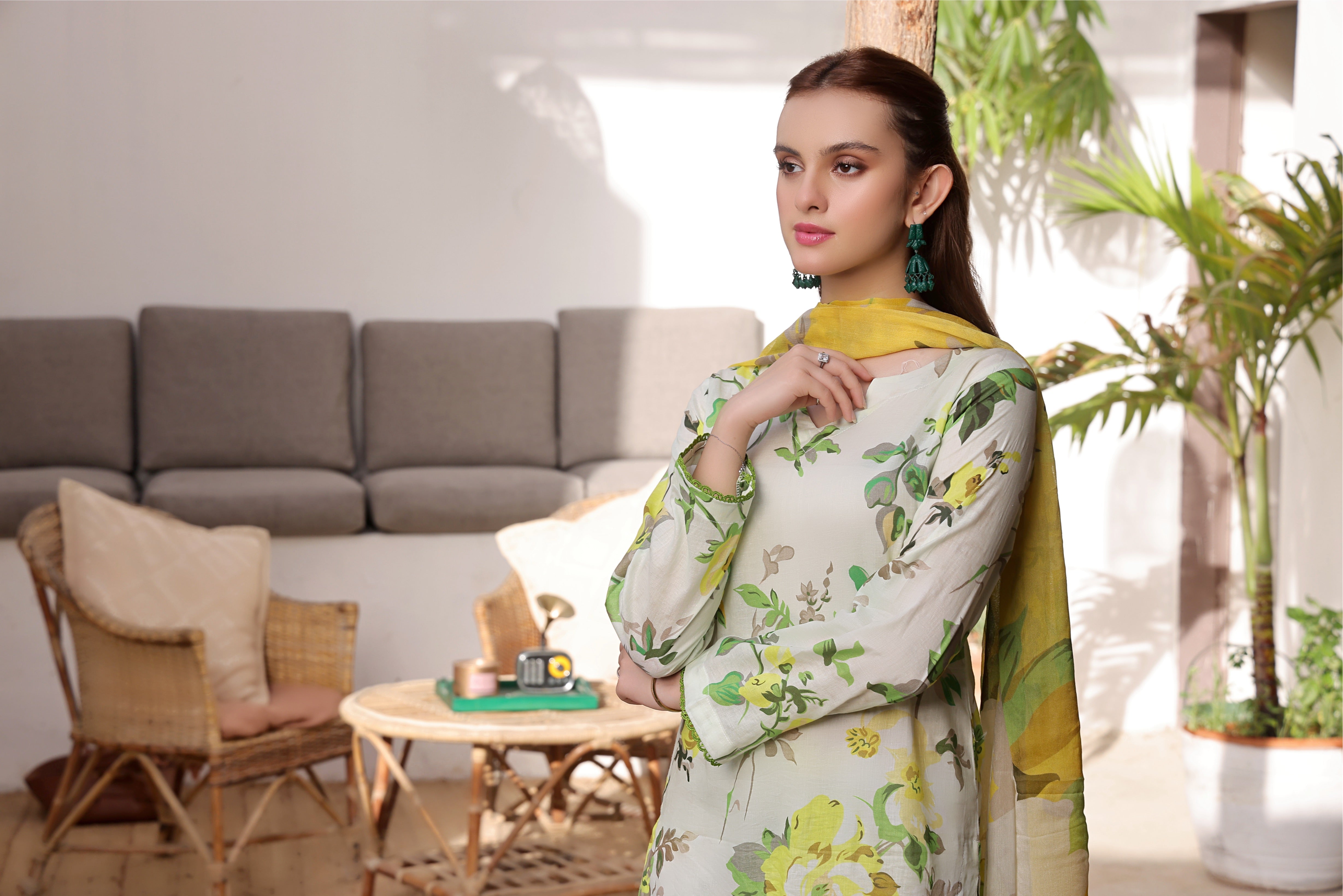Feathers Unstitched 3 Piece Summer Collection-OLEANDER-FT403