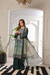 Dressline Launching New Unstitched  3 Pcs Premium Chikankari Emb Digital Printed Bana Dora Lawn Collection