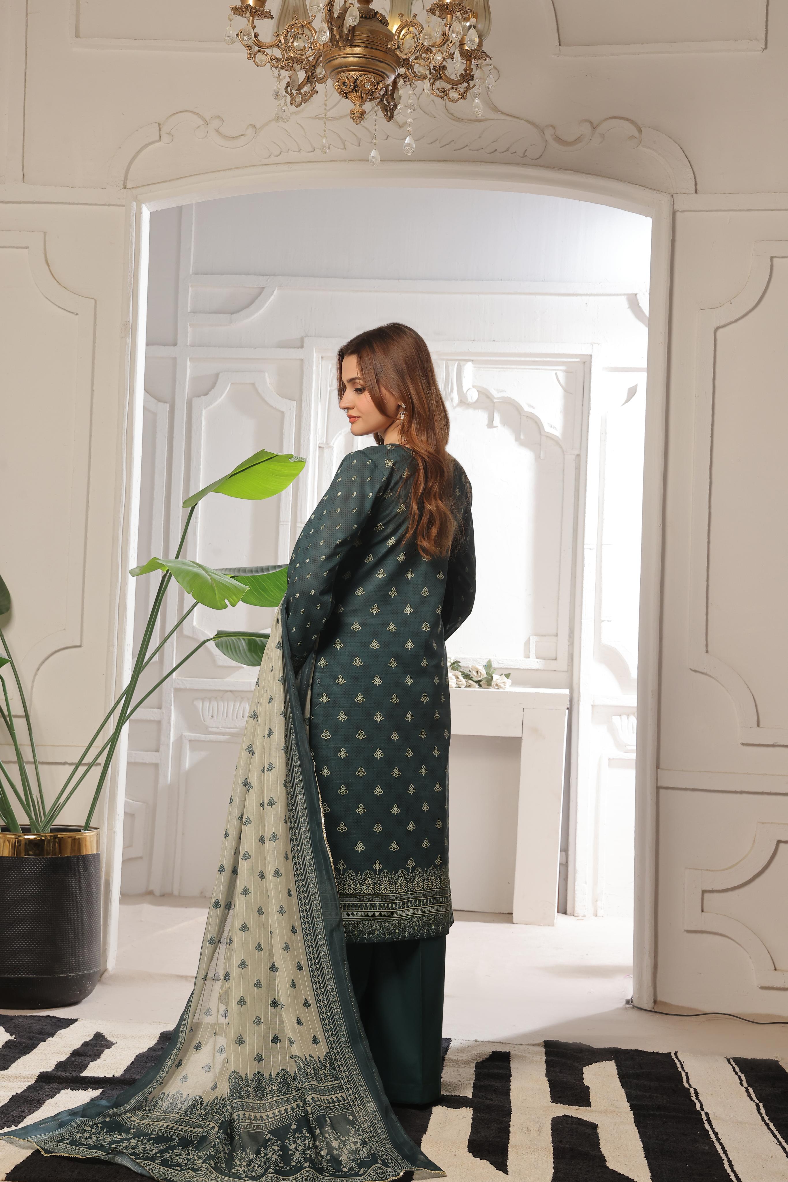 Dressline Launching New Unstitched  3 Pcs Premium Chikankari Emb Digital Printed Bana Dora Lawn Collection