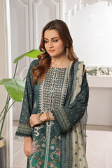 Dressline Launching New Unstitched  3 Pcs Premium Chikankari Emb Digital Printed Bana Dora Lawn Collection