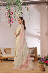 Dressline New Semi Stitched  3 Pcs Premium Emb ChikankariJacquard Lawn Collection