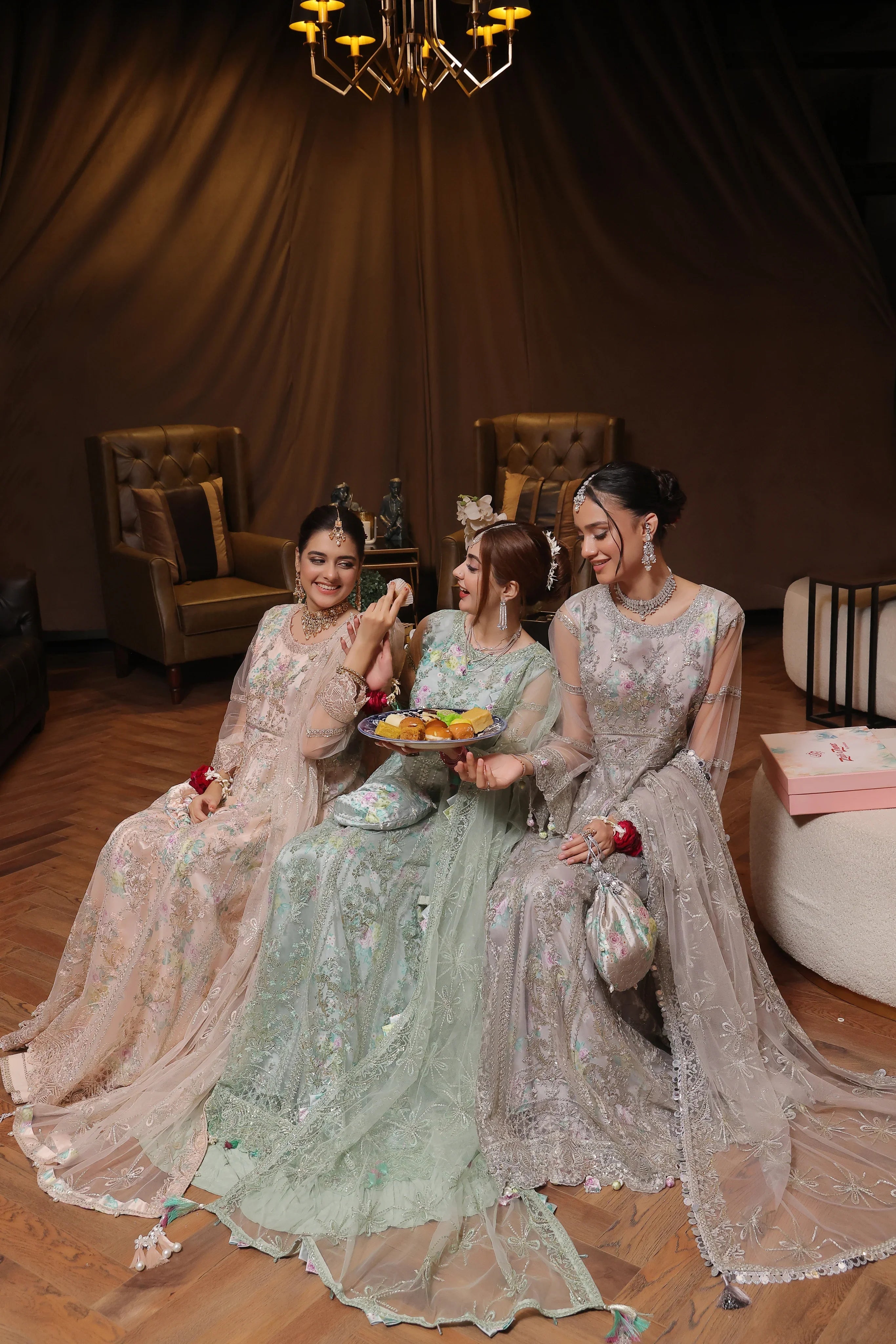 Dressline Semi Stitched 3 Pc Luxury Emb Net Collection