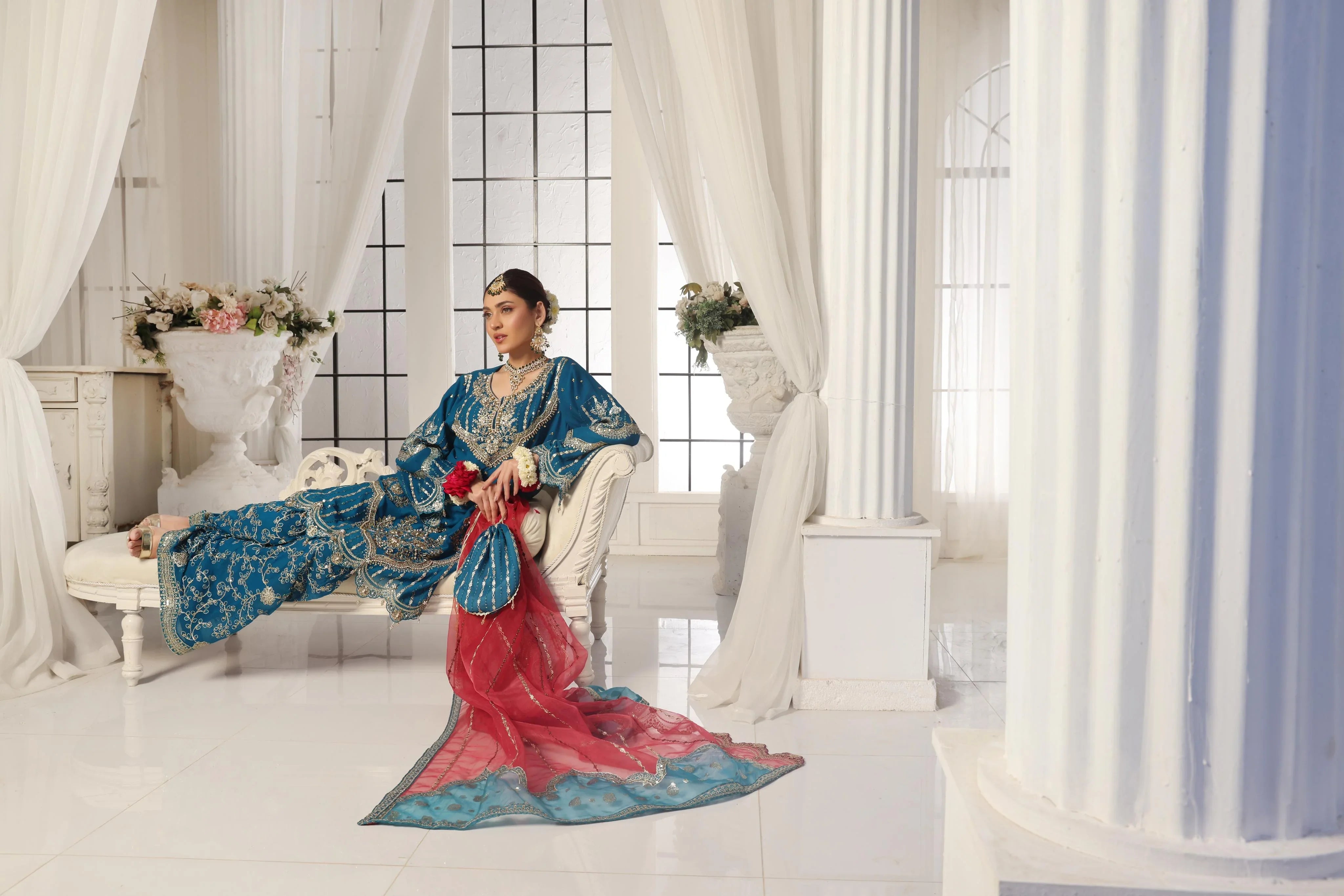 Dressline New Semi Stitched Luxury Emb Chiffon Gharara Collection