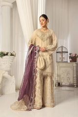 Dressline New Semi Stitched Luxury Emb Chiffon Gharara Collection