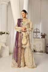 Dressline New Semi Stitched Luxury Emb Chiffon Gharara Collection
