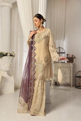 Dressline New Semi Stitched Luxury Emb Chiffon Gharara Collection