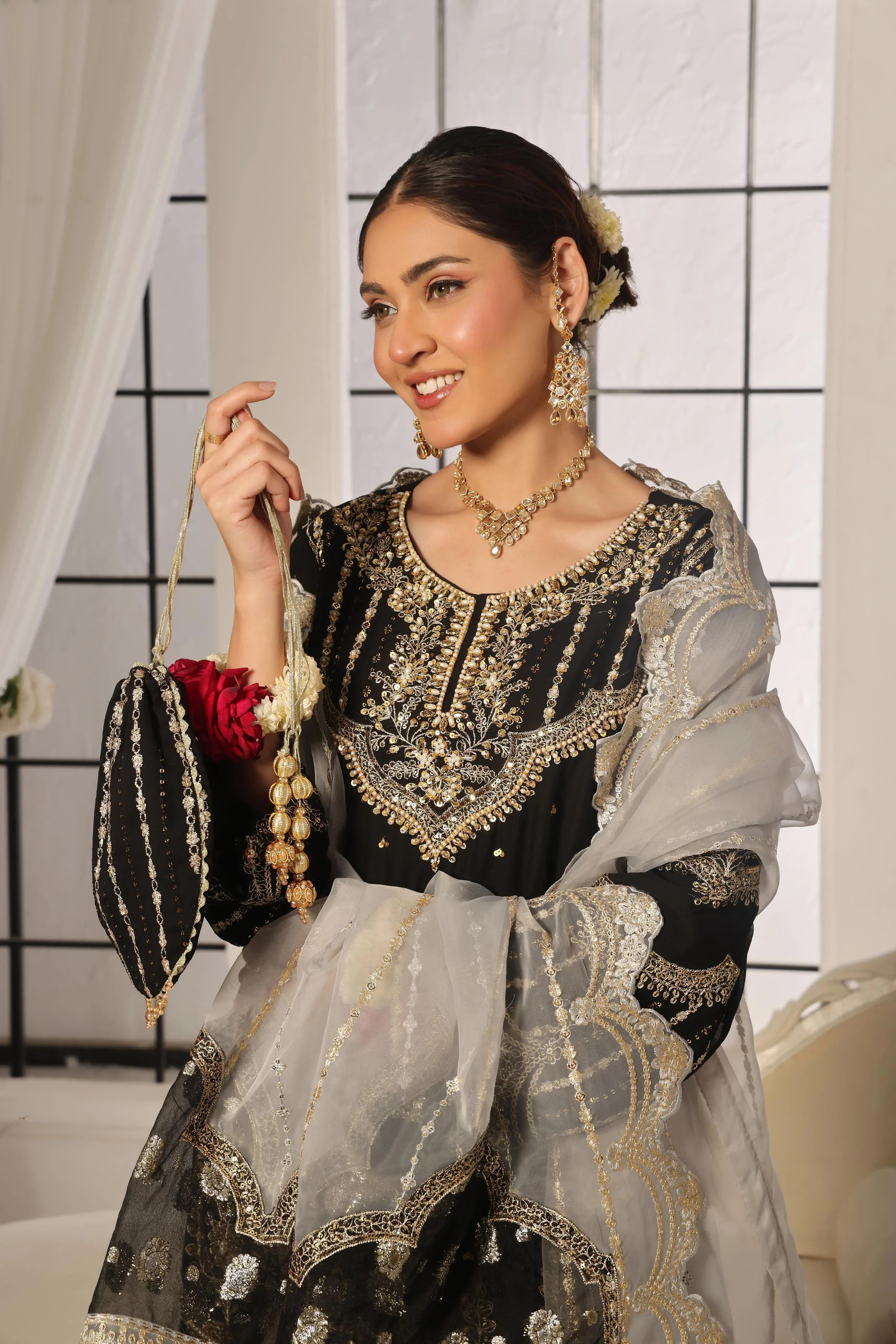 Dressline New Semi Stitched Luxury Emb Chiffon Gharara Collection