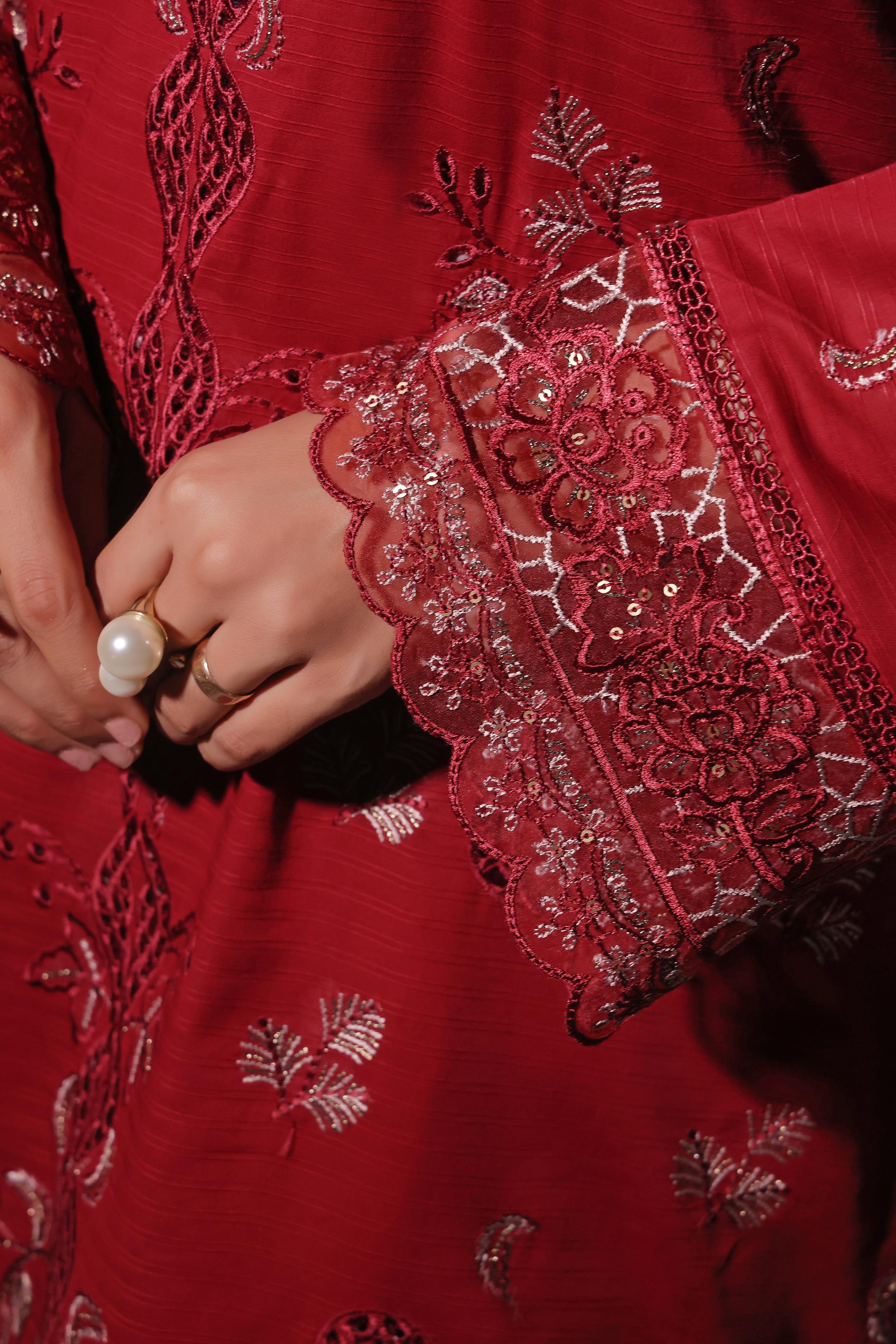 Dressline UnStitched 3 Piece Premium Heavy Chikankari & Laserkari Emb Bana Dora Lawn Collection