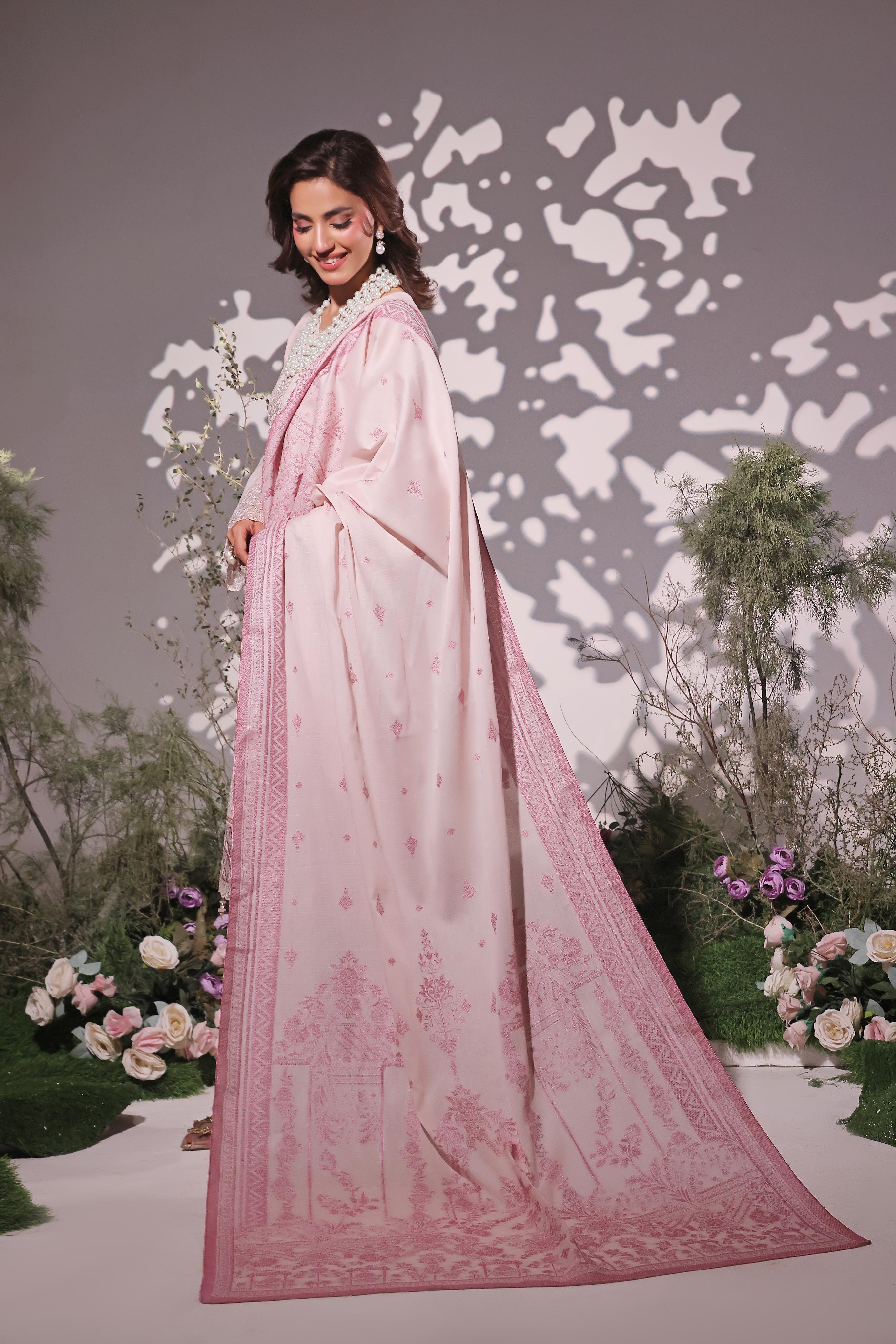 Dressline UnStitched 3 Piece Premium Heavy Chikankari & Laserkari Emb Bana Dora Lawn Collection